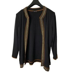 Misook cardigan open front sweater black women's